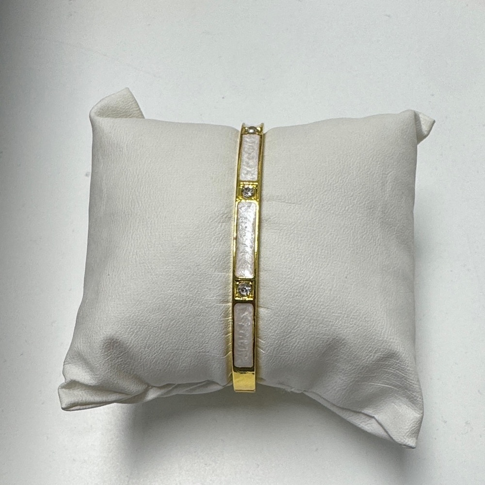 Gold and White color Bangle Bracelet